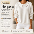 Hespera - Jersey Cómodo De Algodón Liso y Manga Larga