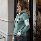 Romina - Sudadera Informal Con Media Cremallera y Bolsillo En El Brazo