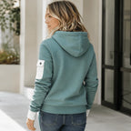 Romina - Sudadera Informal Con Media Cremallera y Bolsillo En El Brazo