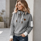 Romina - Sudadera Informal Con Media Cremallera y Bolsillo En El Brazo