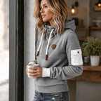 Romina - Sudadera Informal Con Media Cremallera y Bolsillo En El Brazo