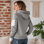 Romina - Sudadera Informal Con Media Cremallera y Bolsillo En El Brazo