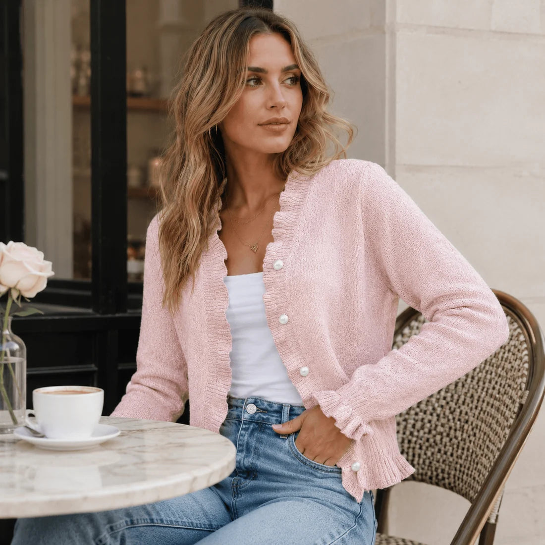 Vera - Elegante Cárdigan De Punto Con Botones