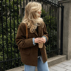 Nuria – Chaqueta Oversize De Ante Con Botones