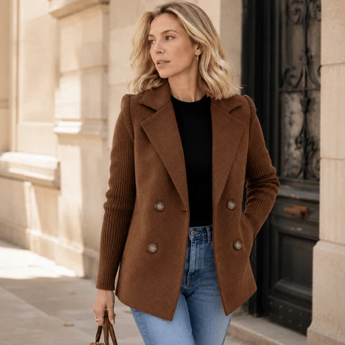 Kittiya - Elegante Blazer De Punto Con Manga Larga