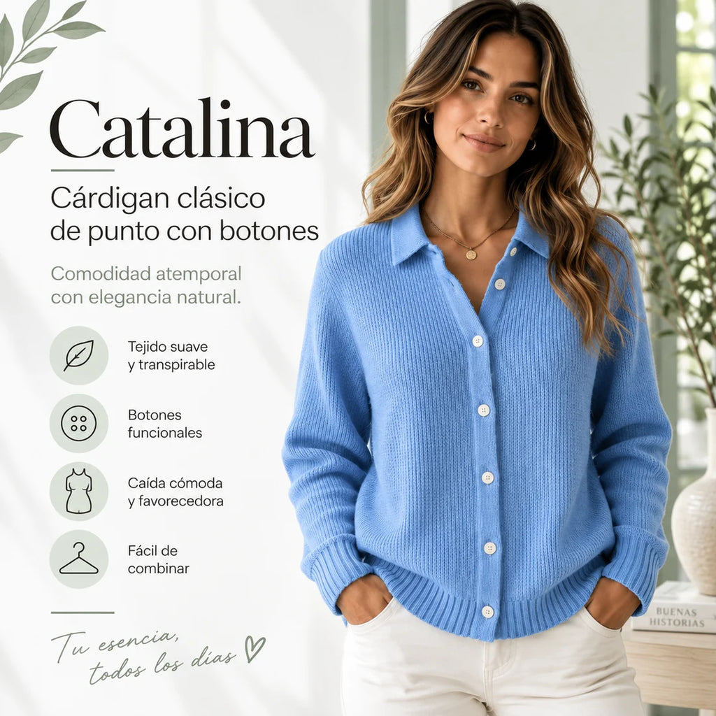 Catalina | Cárdigan clásico de punto con botones