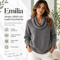 Emilia™ – Jersey cálido con cuello vuelto elegante