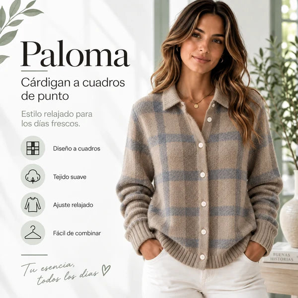 Paloma | Chaleco de punto a cuadros