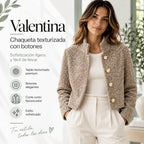 Valentina - Elegante chaqueta texturizada con botones grandes
