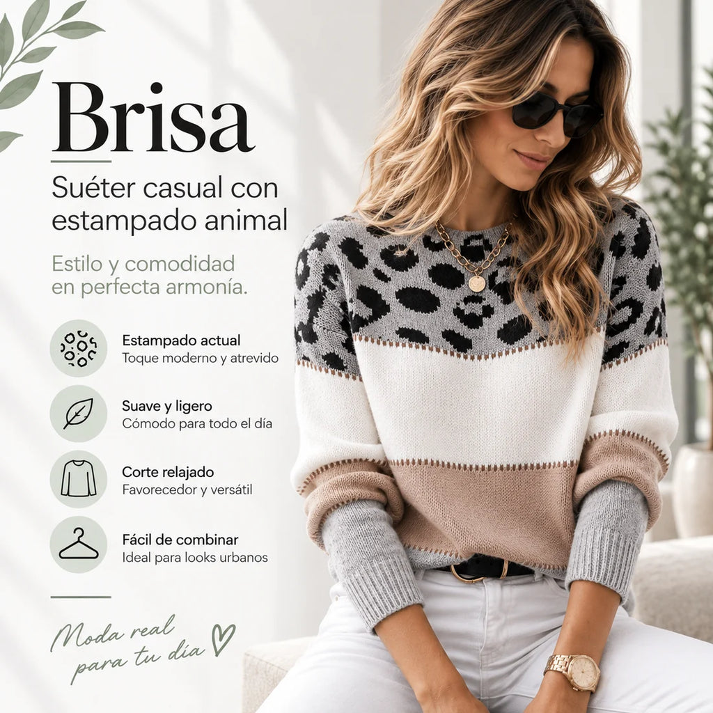 Brisa™ | Suéter casual con estampado de leopardo