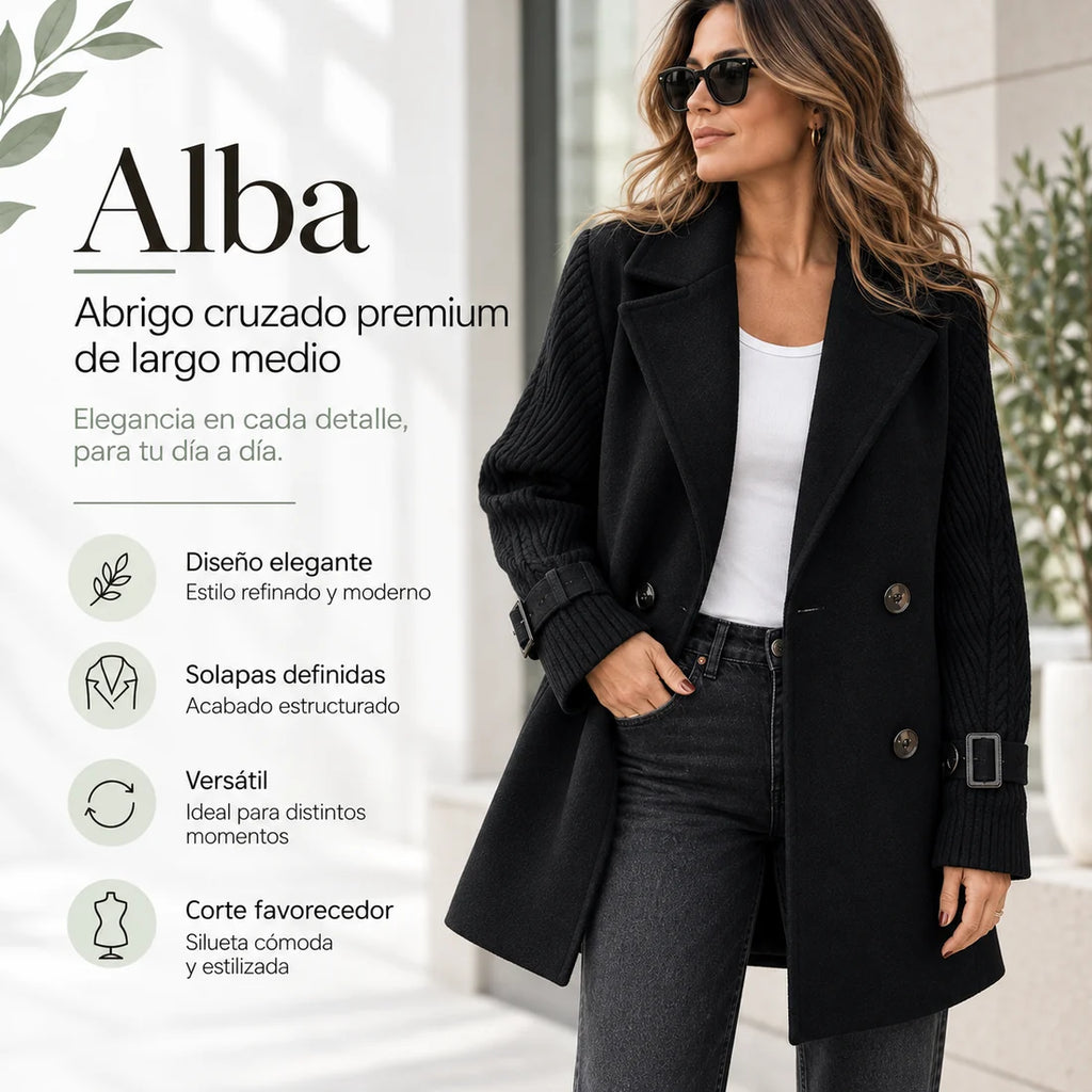 Alba™ | Abrigo cruzado de largo medio