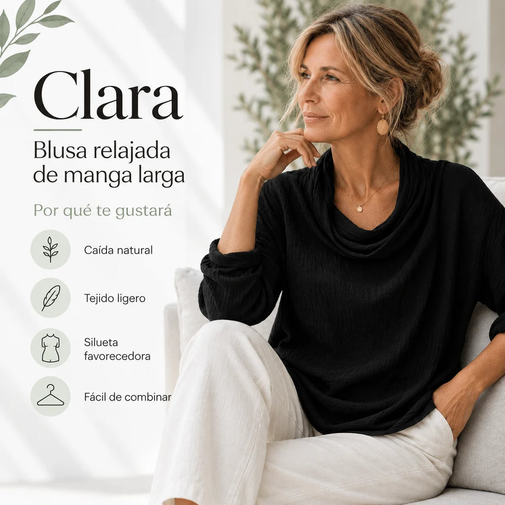 Clara - Elegante Blusa De Manga Larga