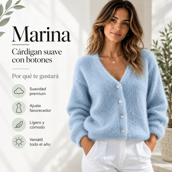 Marina - Jersey De Manga Larga De Punto Con Botones
