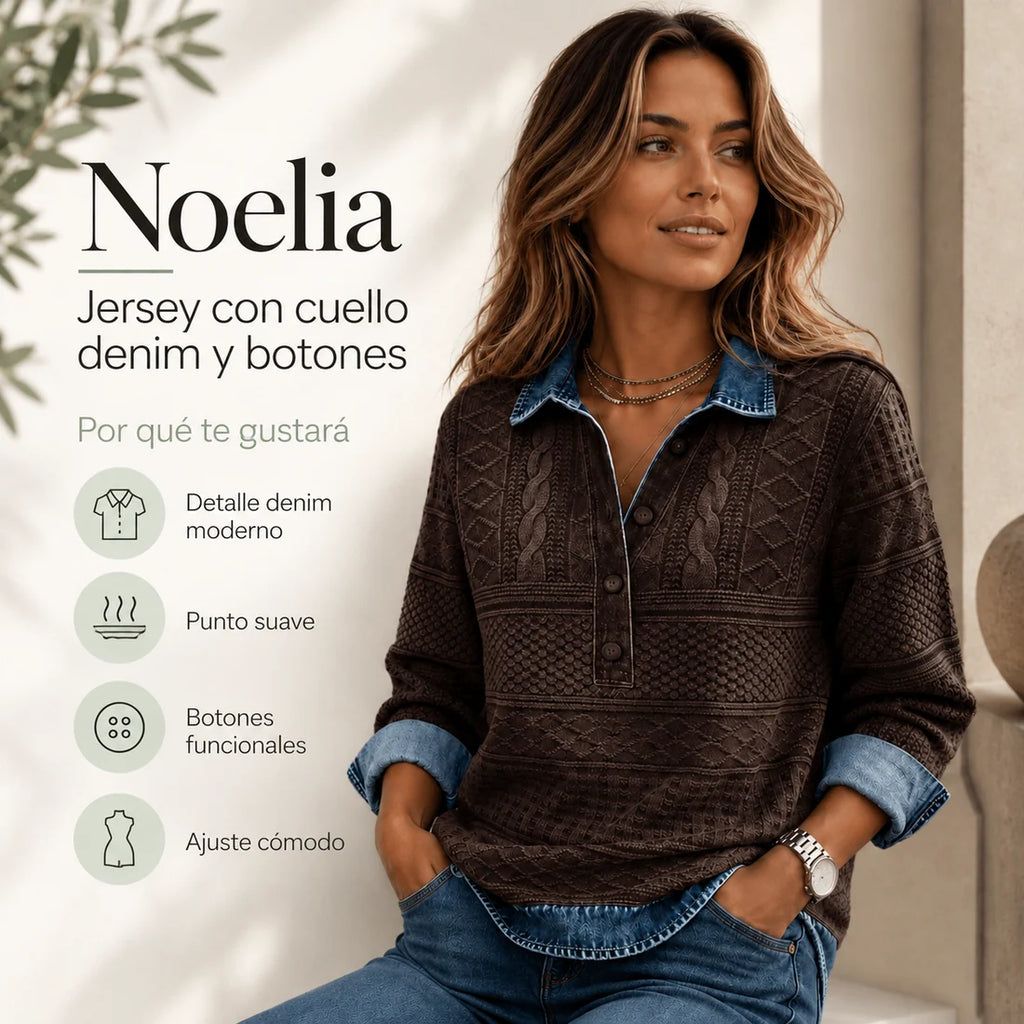 Noelia | Jersey moderno con botones a medio abrir