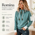 Romina - Sudadera Informal Con Media Cremallera y Bolsillo En El Brazo