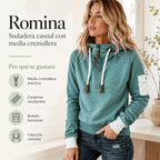 Romina - Sudadera Informal Con Media Cremallera y Bolsillo En El Brazo