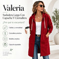 Valeria - Con Capucha Informal De Felpa Cremallera