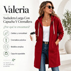 Valeria - Con Capucha Informal De Felpa Cremallera