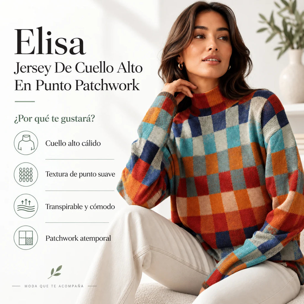 Elisa - Jersey De Cuello Alto De Punto De Cachemira