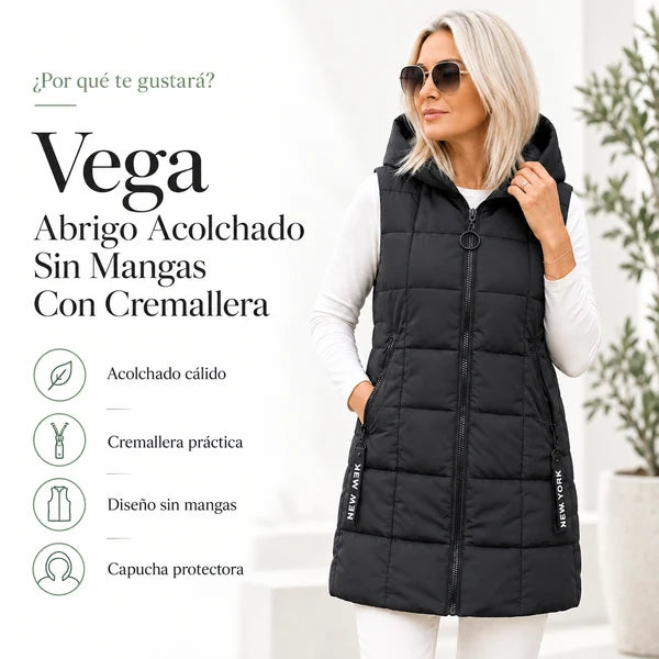 Vega - Abrigo Acolchado Sin Mangas Con Cremallera