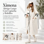 Ximena - Abrigo Largo Con Capucha y Bolsillos