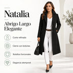 Natalia - Elegante Abrigo Largo Con Botones