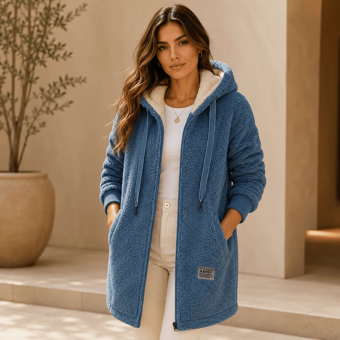 Abril Chaqueta Polar Teddy Para Mujer