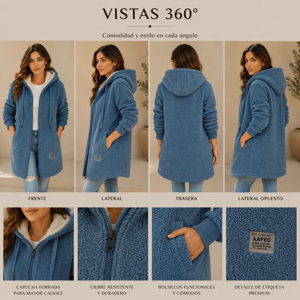 Abril Chaqueta Polar Teddy Para Mujer