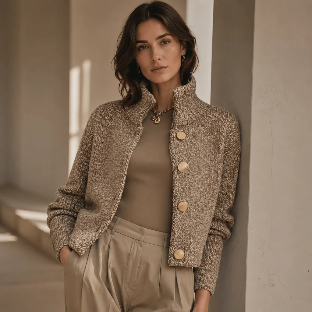 Valentina - Elegante chaqueta texturizada con botones grandes