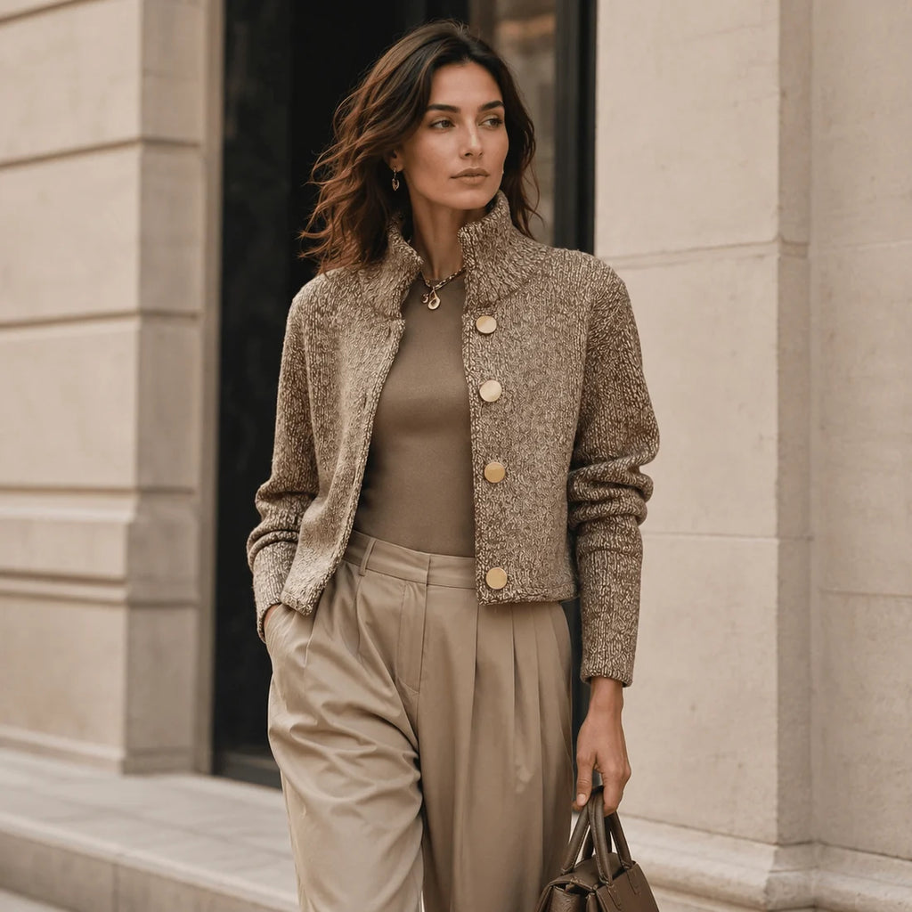 Valentina - Elegante chaqueta texturizada con botones grandes