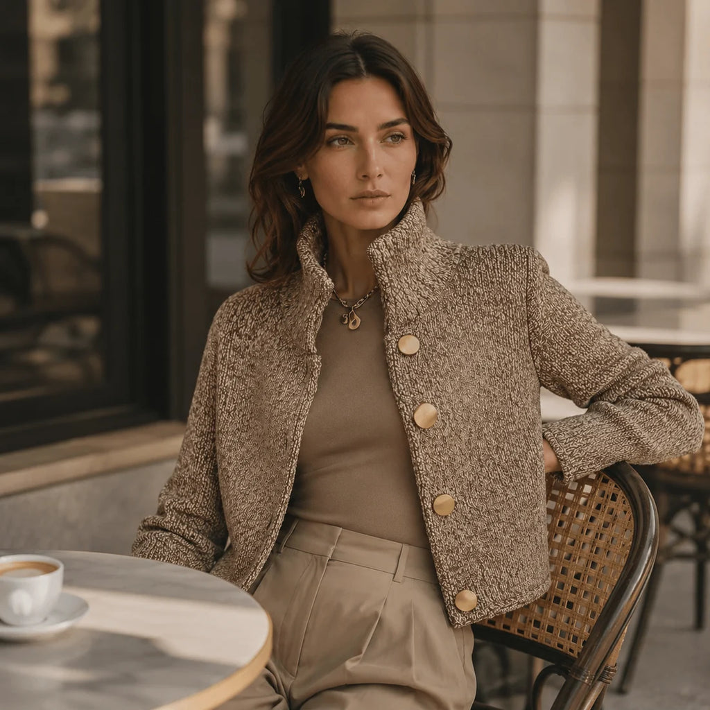 Valentina - Elegante chaqueta texturizada con botones grandes