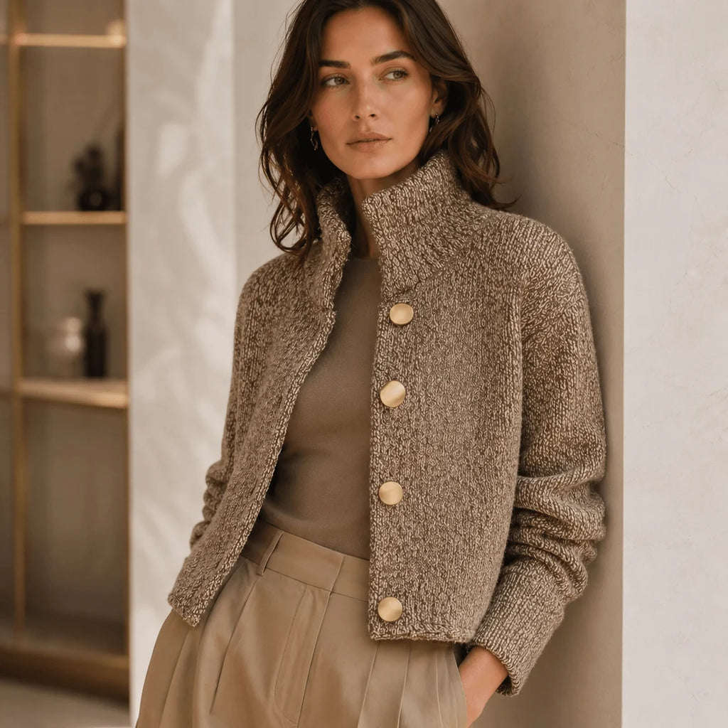 Valentina - Elegante chaqueta texturizada con botones grandes