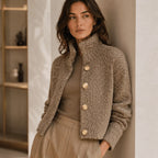 Valentina - Elegante chaqueta texturizada con botones grandes