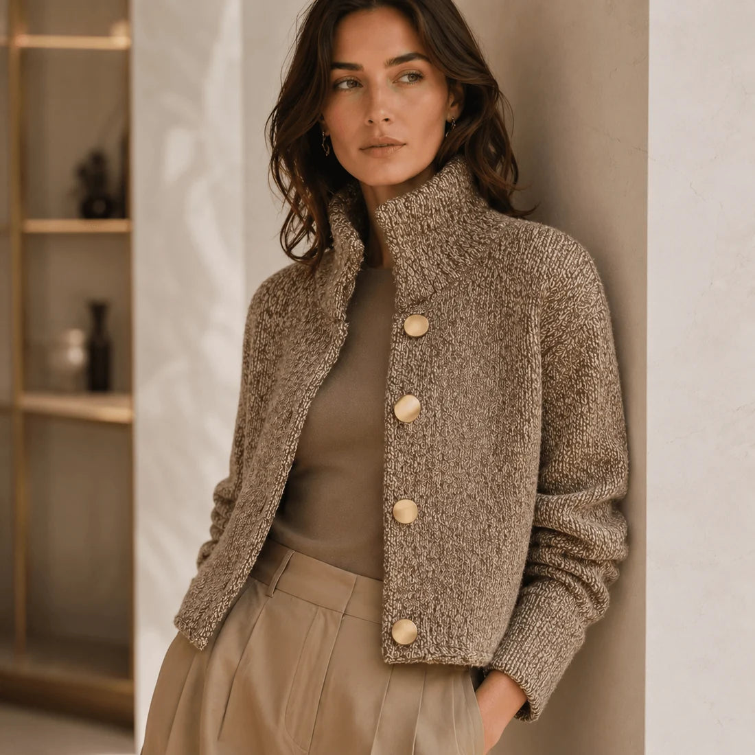Valentina - Elegante chaqueta texturizada con botones grandes